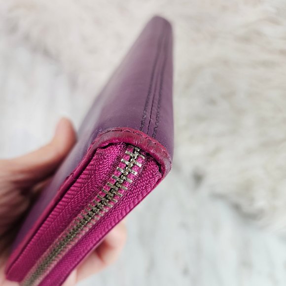 Coach Purple Smooth Leather Long Wallet - Picture 4 of 9